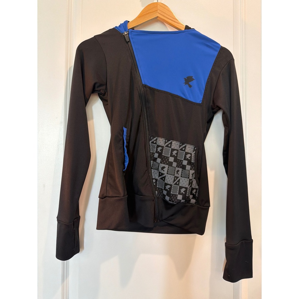 Universal Studios Harry Potter Ravenclaw Hogwarts Side Zip Hoodie XS Black Blue